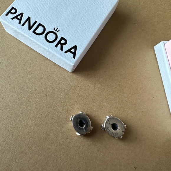 Two PANDORA Sparkling Purple Hearts Clip Charm - Picture 2 of 3